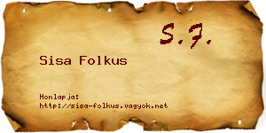 Sisa Folkus névjegykártya